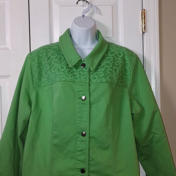 Liz Claiborne New York  light green denim jacket Sz 22W - Picture 3 of 7